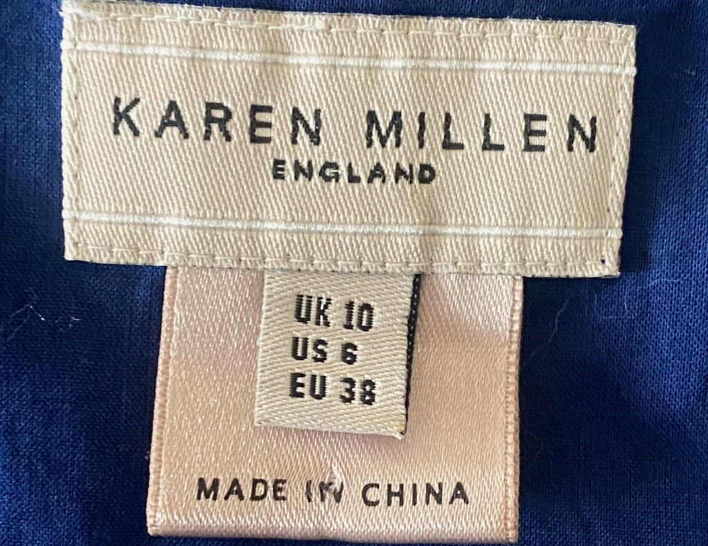 KAREN MILLEN Blue Cotton Dress - UK10