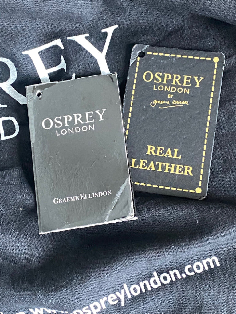 OSPREY LONDON Black Leather Bag Tags