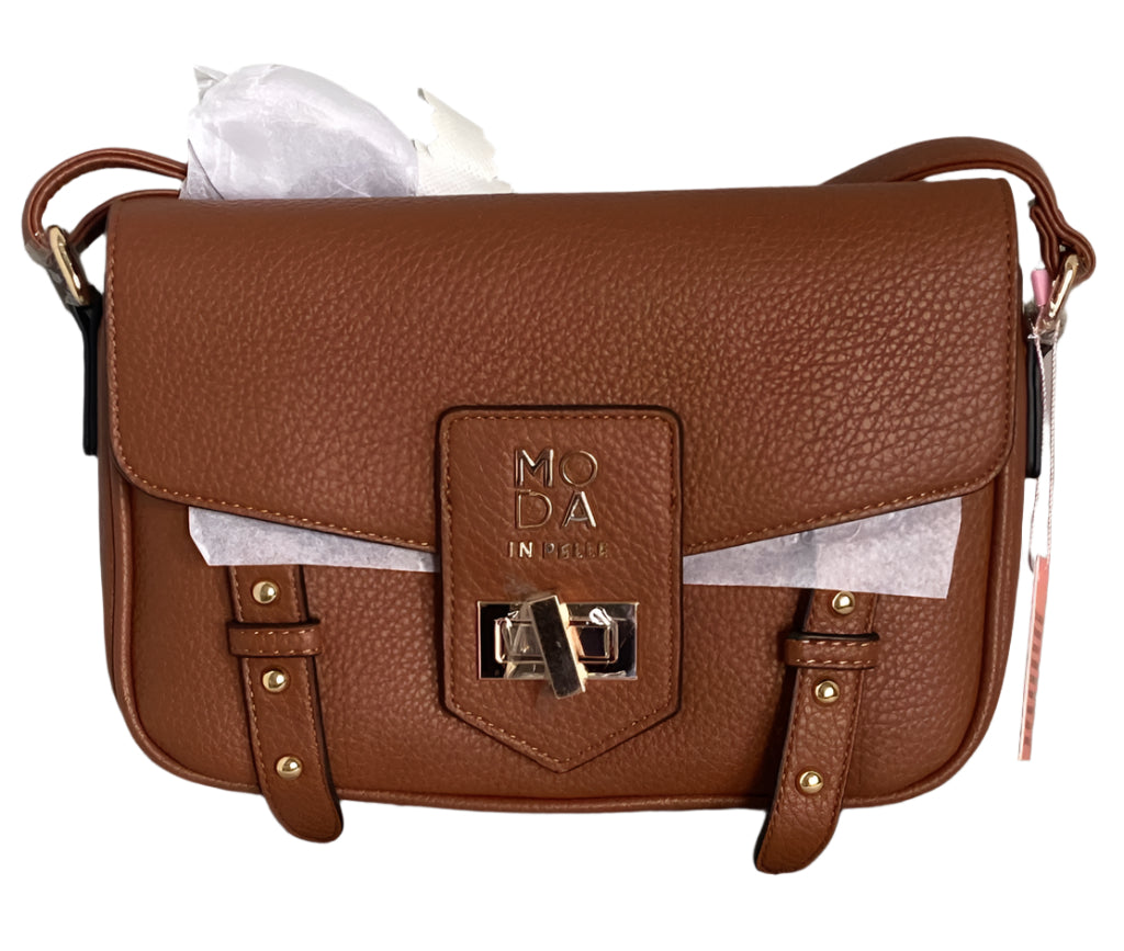 Moda in Pelle Brown Leather Sloane Bag