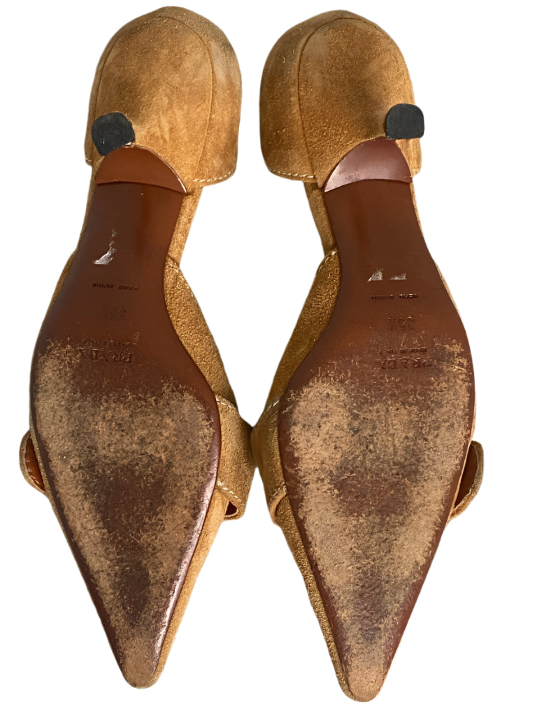 PRADA Tan Suede & Leather Shoes UK2.5