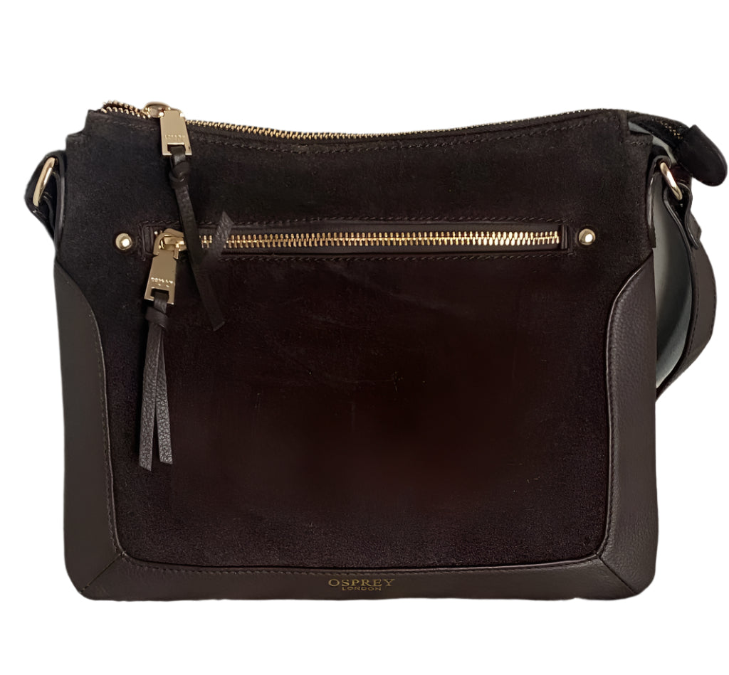 OSPREY LONDON Brown Suede Bag