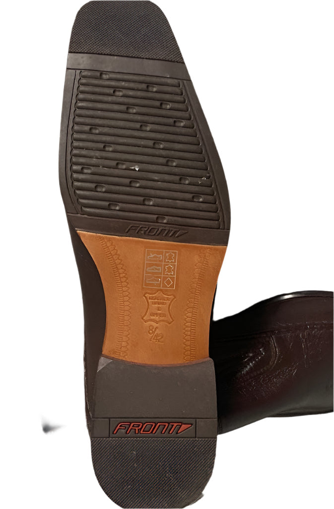 FRONT Brown Leather Loafer Style Shoes - UK8