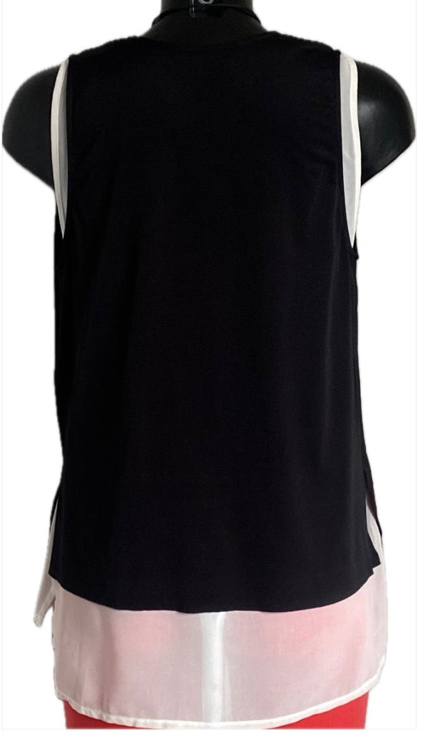 Zara Black/White Waistcoat Top - UK S