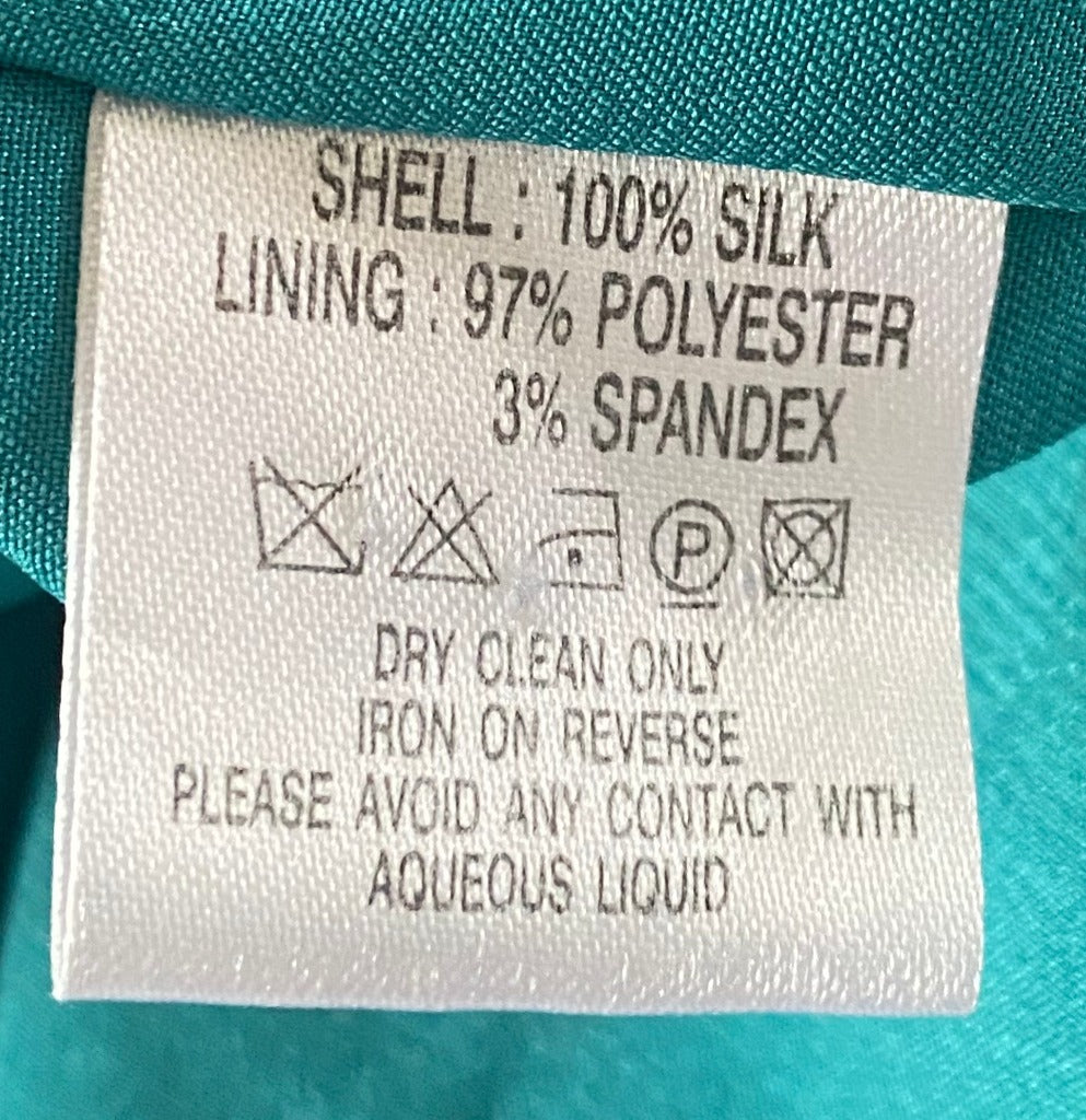 HOBBS Turquoise Silk Dress - UK12