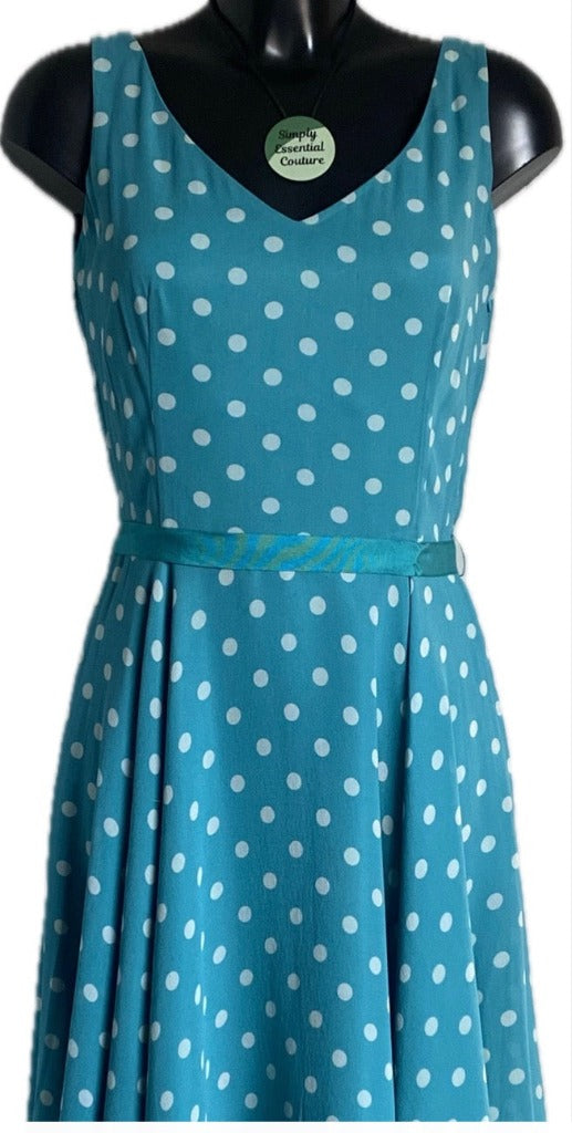 HOBBS Turquoise Silk Dress - UK12