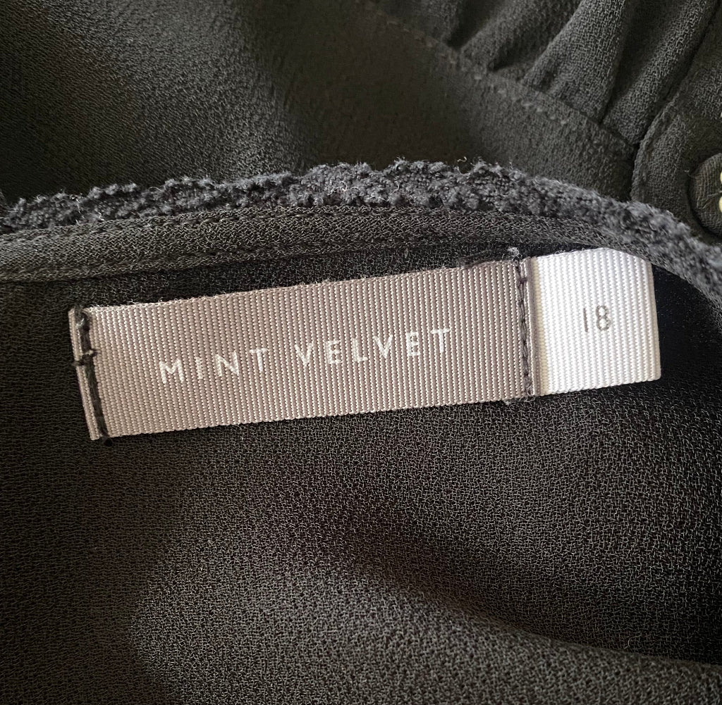 MINT VELVET Black Hobo Top - Size UK18