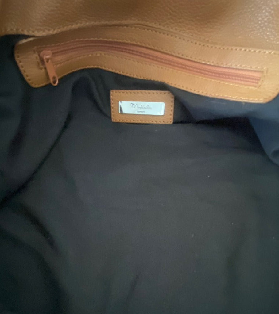 MODALU Twin Handled Tan Leather Bag