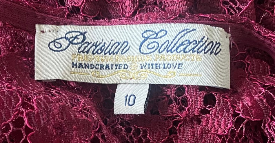 PARISIAN Burgundy Lace Top - UK10