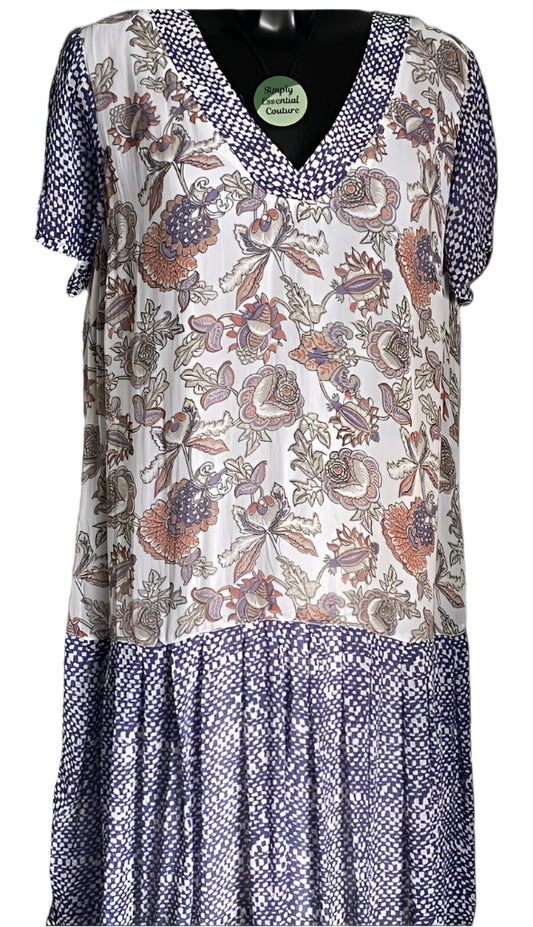 MONSOON Blue/White Dress - UK18