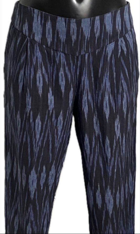 Monsoon Navy Cotton Trousers - Size UK8