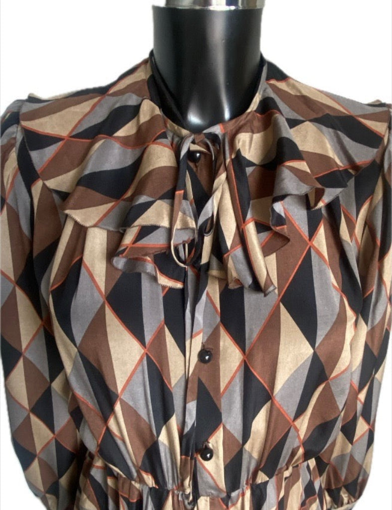 Salvadori Paris Multicoloured Silk Dress UK12