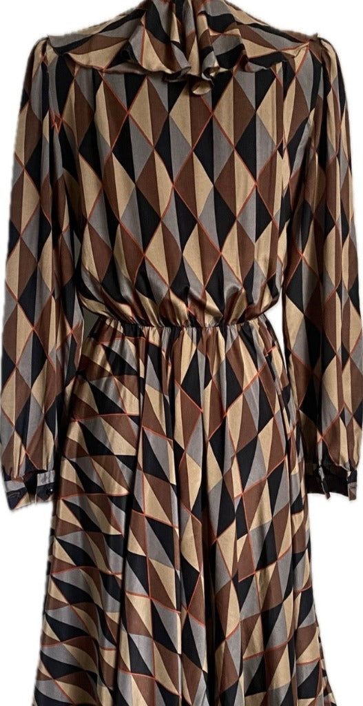 SALVADORI PARIS Multicoloured Silk Dress  - UK12