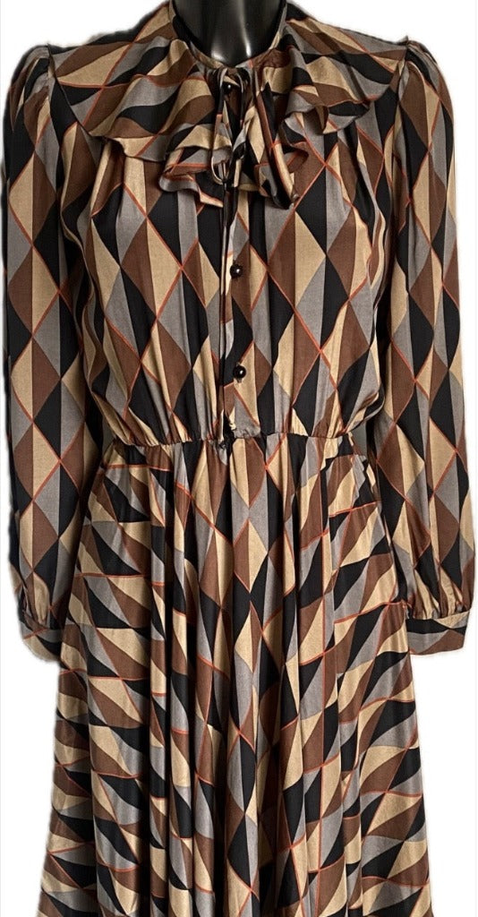 Salvadori Paris Multicoloured Silk Dress UK12