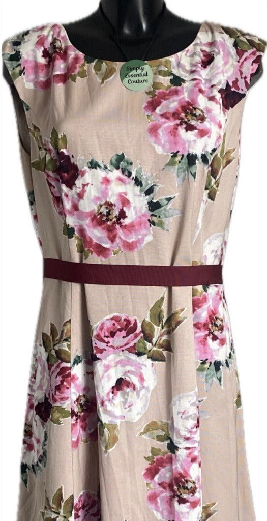 Phase Eight Mocha Flowered Dress - UK18