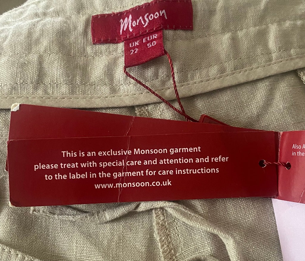 Monsoon Linen Trousers - UK22 - Labels