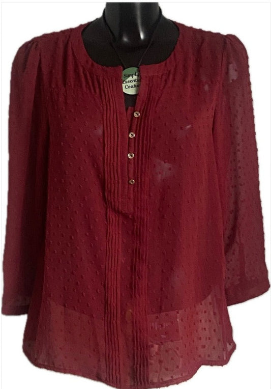 David Emanuel Burgundy Top - Size UK14
