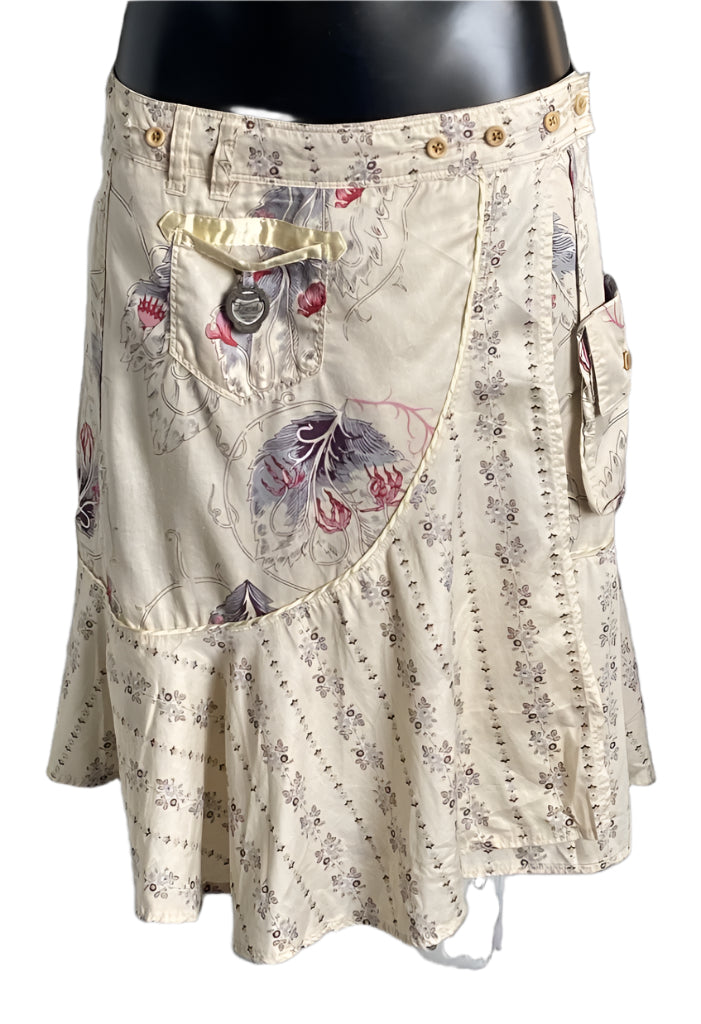 DIESEL Quirky Cream Wrap Skirt - UK12