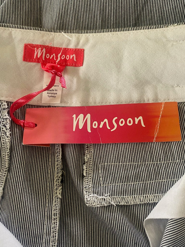 Monsoon Light Blue Pinstripe Skirt - Tags