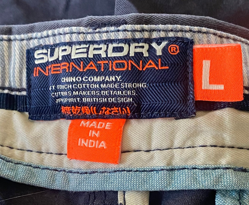 Superdry Navy Cotton Shorts - UK L