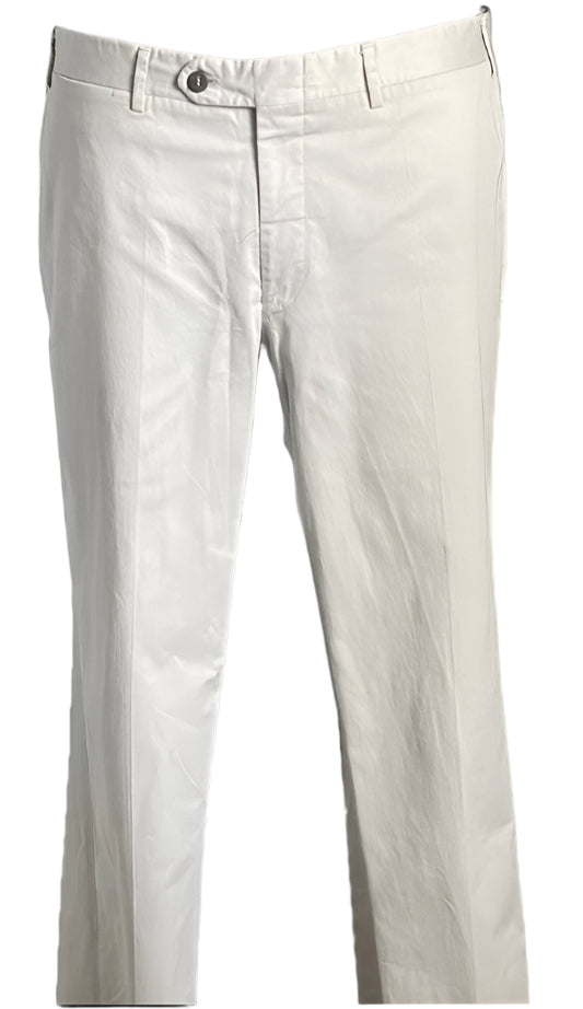Canali Cream Cotton Trousers - Front