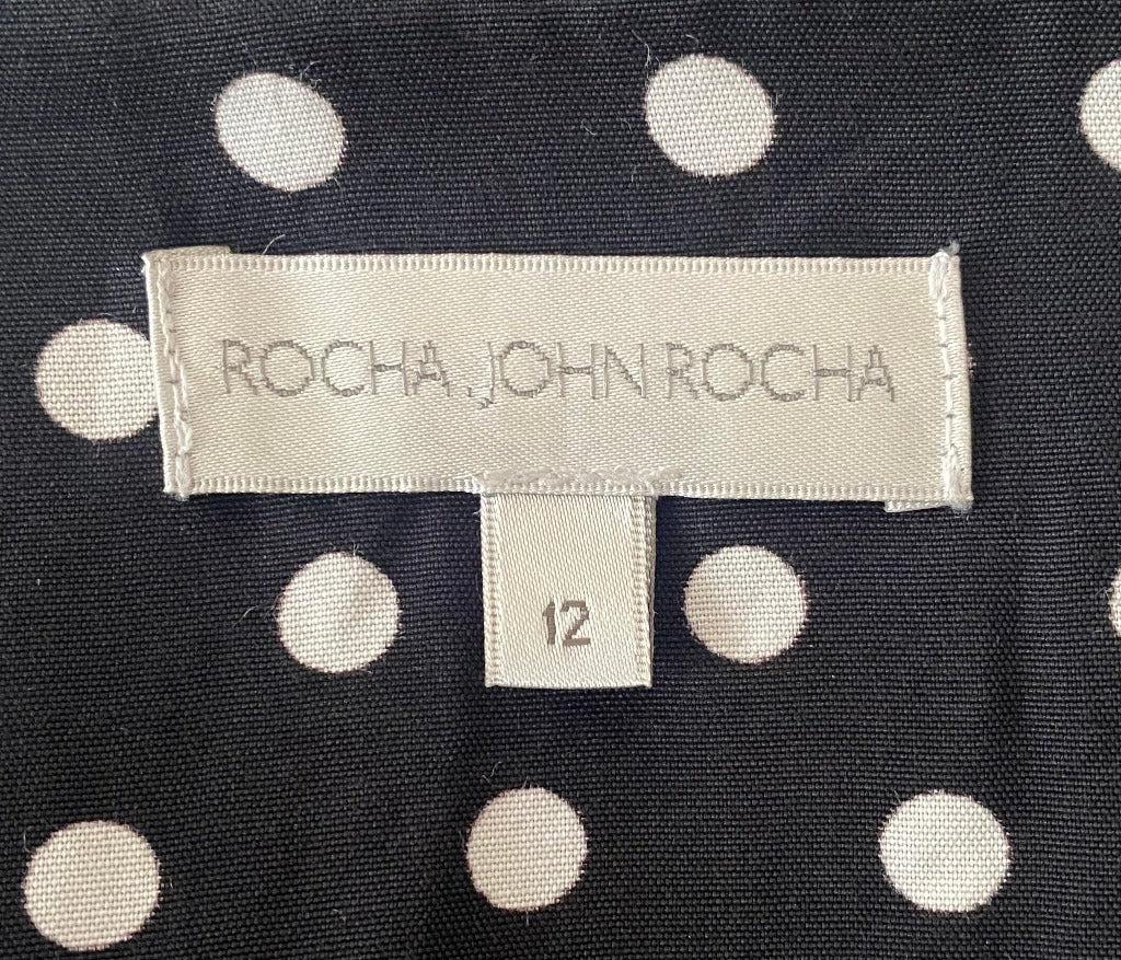 John Rocha Black Polkadot Dress - UK12