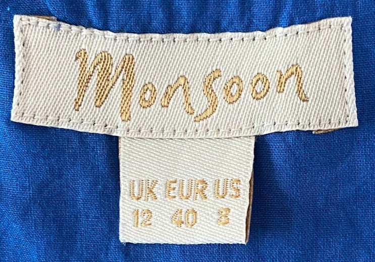 Monsoon Blue Handkerchief Dress - UK12