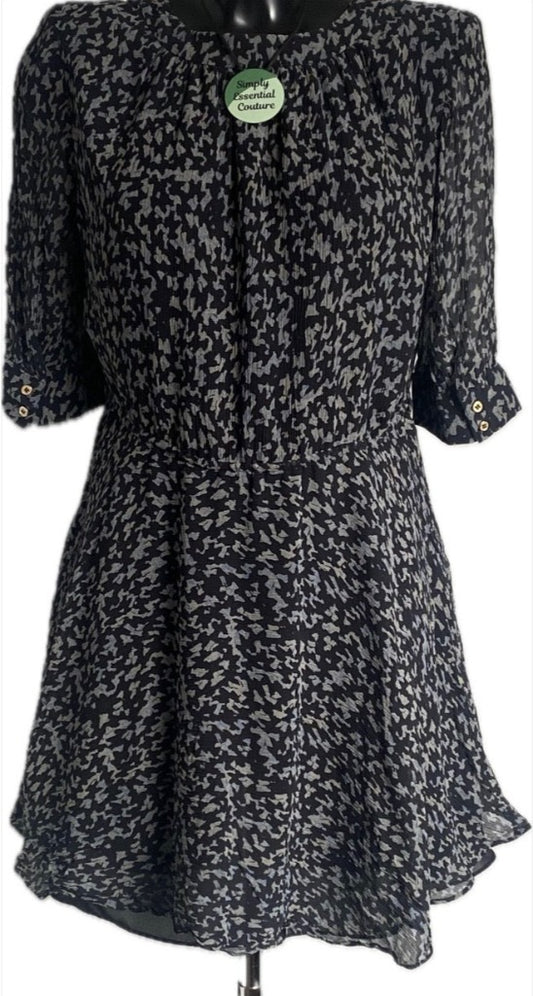 WHISTLES Black Silk Dress - Size UK14