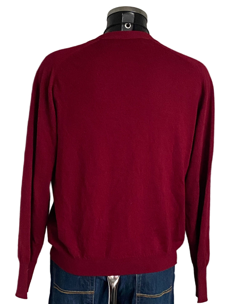 JOHN SMEDLEY Burgundy Cardigan Size L - Pre-loved