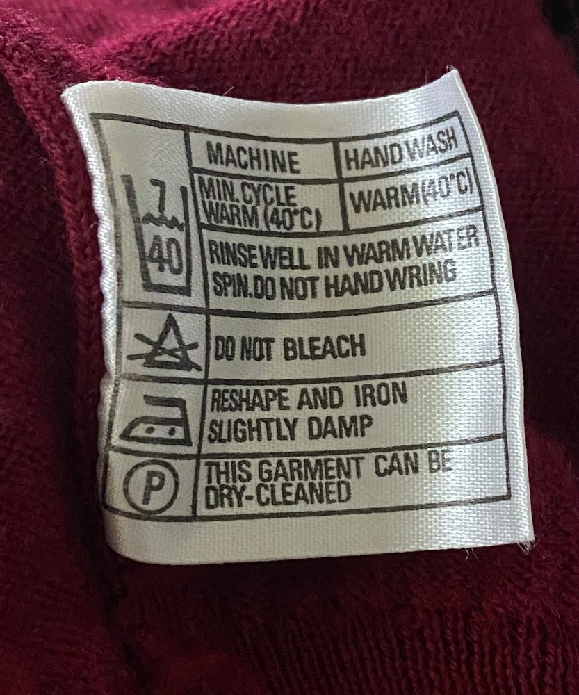 JOHN SMEDLEY Burgundy Cardigan Size L - Pre-loved