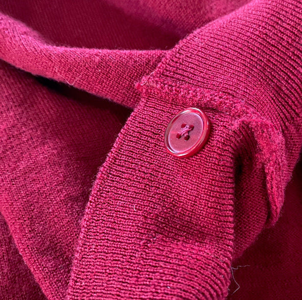 JOHN SMEDLEY Burgundy Cardigan Size L - Pre-loved