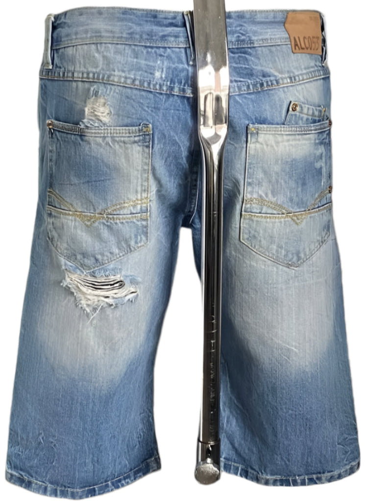 ALCOTT Ripped Blue Denim Shorts - W34
