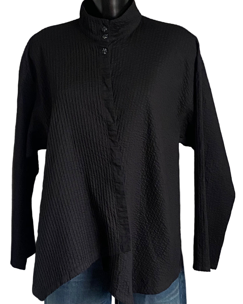 Yacco Maricard Black Asymmetrical Shirt Size 0 - UK6