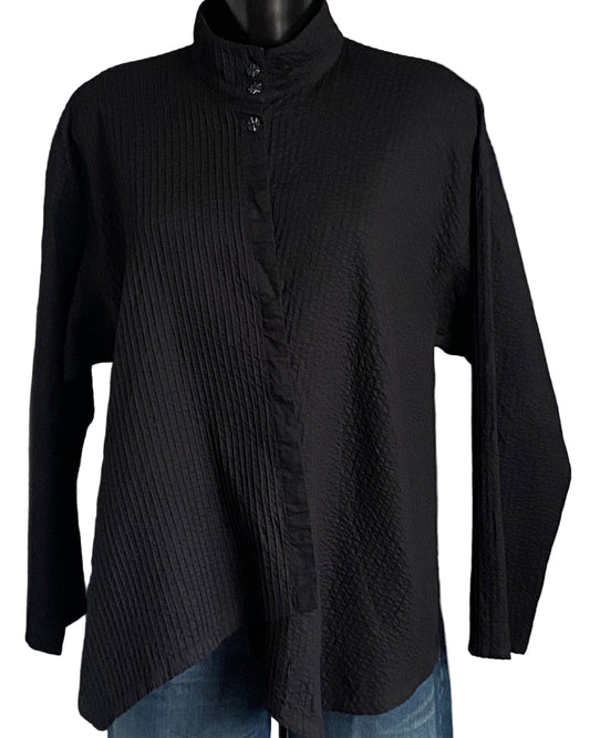 Yacco Maricard Black Asymmetrical Shirt Size 0 - UK6