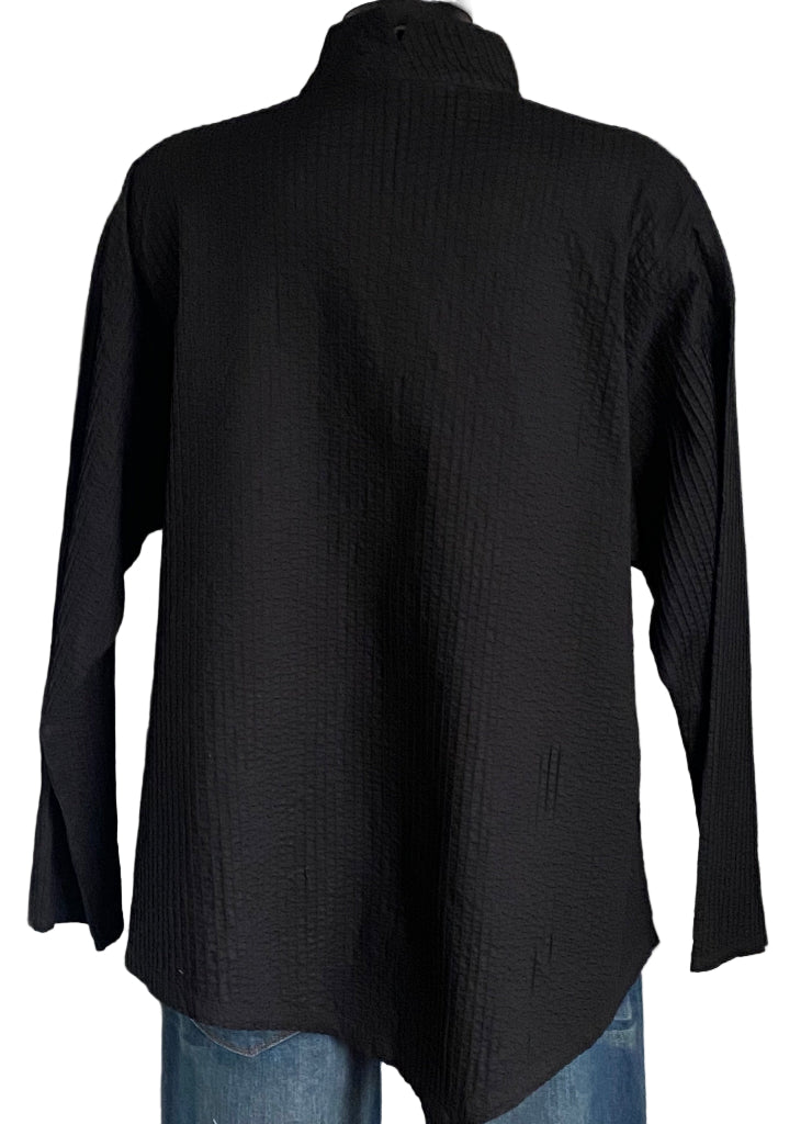 Yacco Maricard Black Asymmetrical Shirt Size 0 - UK6