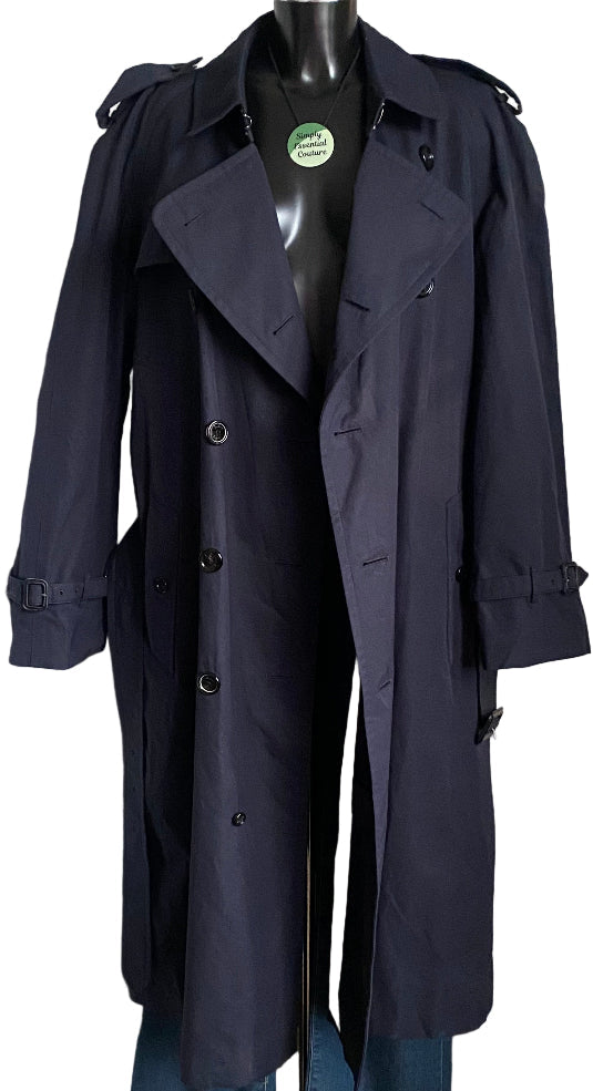 BURBERRY Navy Trench Coat Size 52 - UK L