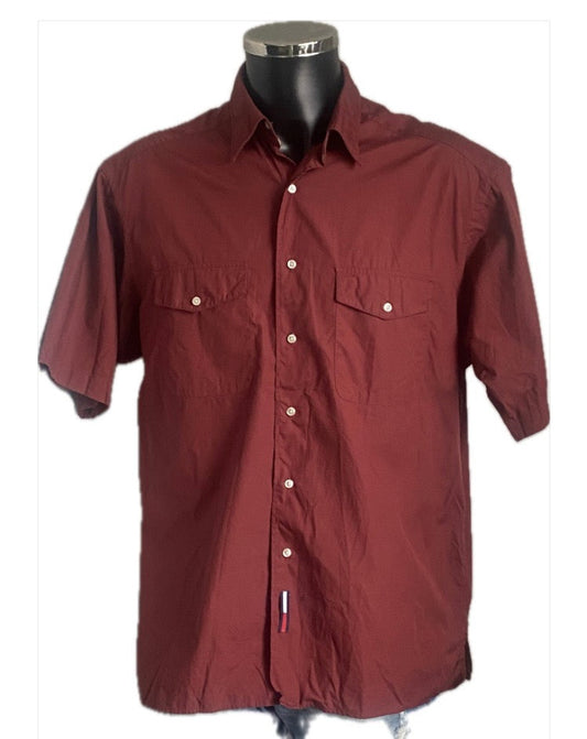Hilfiger Burgundy Short Sleeve Shirt