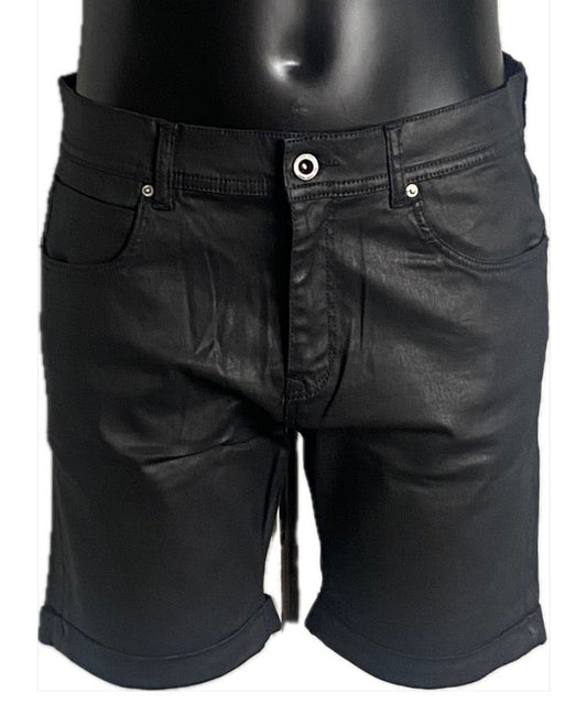ZARA MAN Black Waxed Shorts W32
