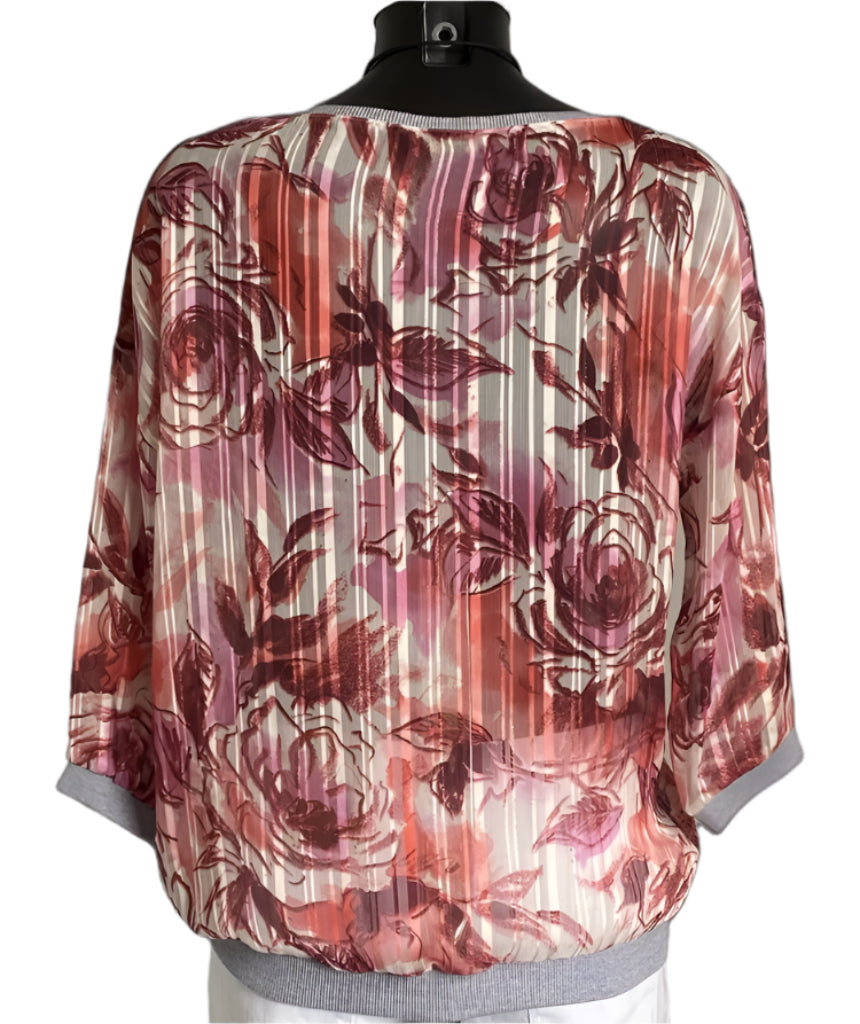 PULLIT Red Flower Patterned Top UK 14