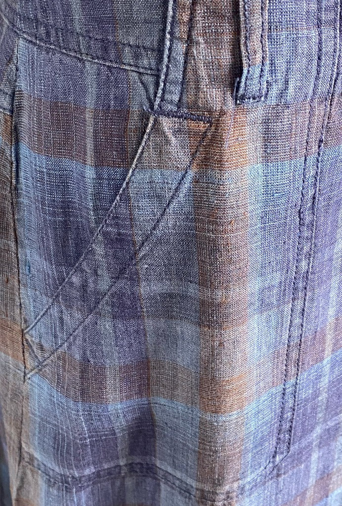 Poetry Blue Checked Maxi Skirt - UK16