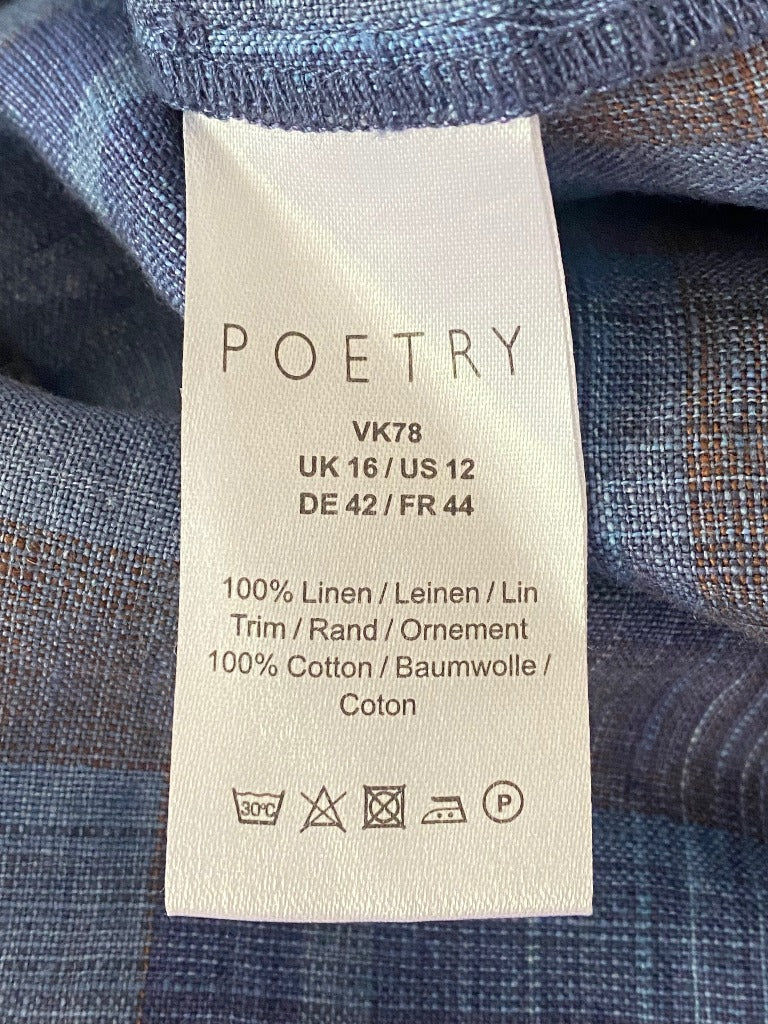 Poetry Blue Checked Maxi Skirt - UK16
