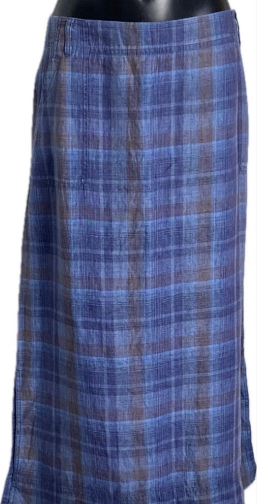 Poetry Blue Checked Maxi Skirt - UK16