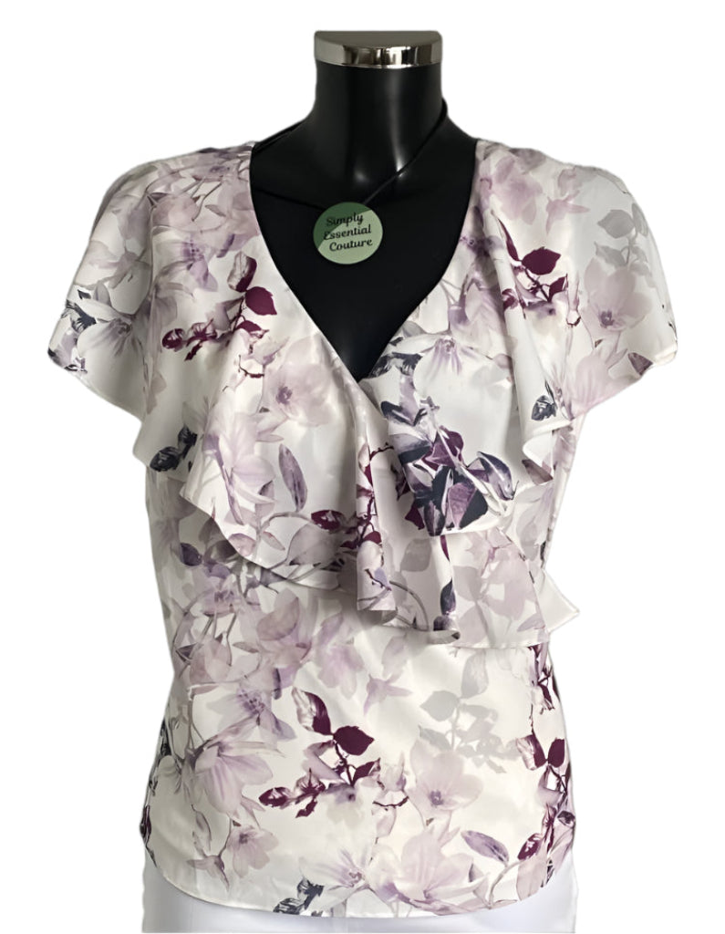 Jacques Vert Lilac & Cream Bodice - Size UK8