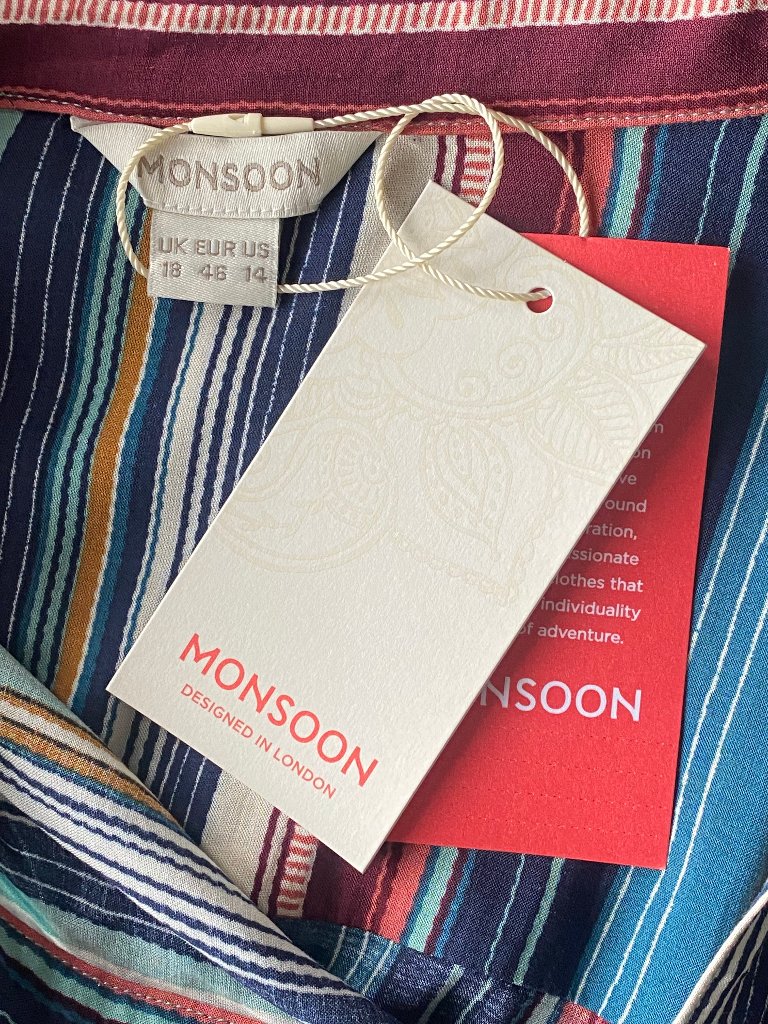 Monsoon Multicoloured Shirt - Size UK18. - Brand NEW with Tags