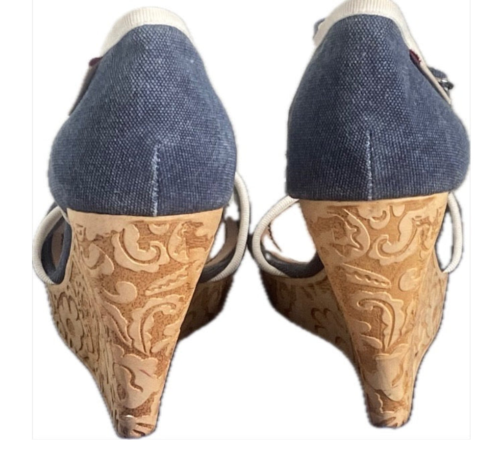 SEE by Chloe Canvas Wedge Heels - UK7