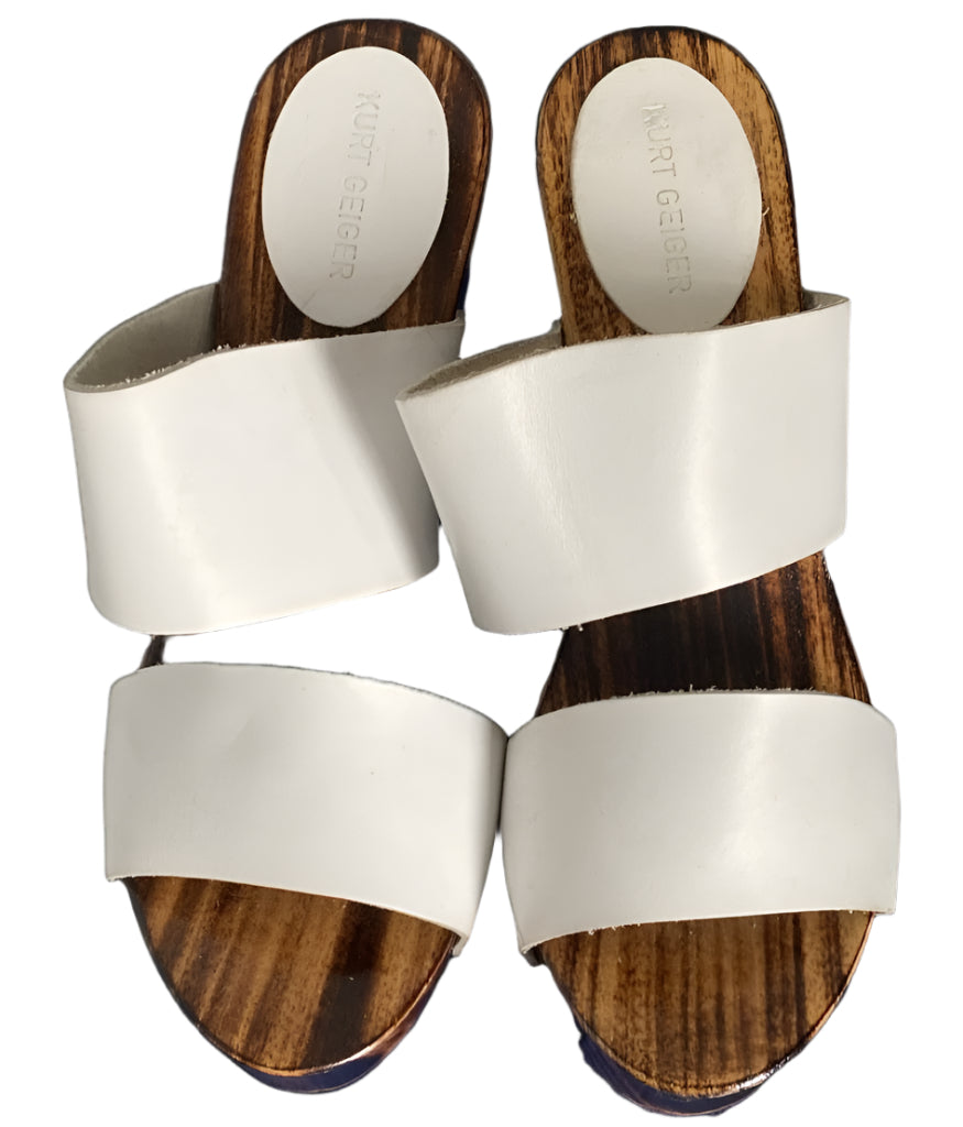 Kurt Geiger White Leather Sandals - UK6
