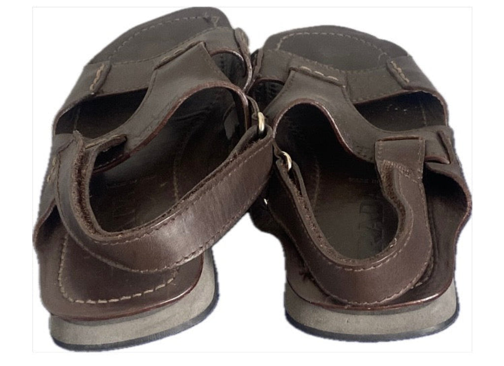 PRADA Brown Leather Sandals - Rear
