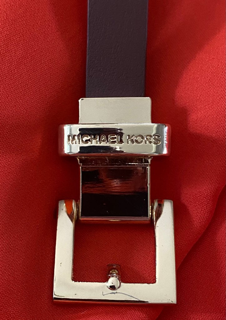 MICHAEL KORS Orange Silk Dress Buckle