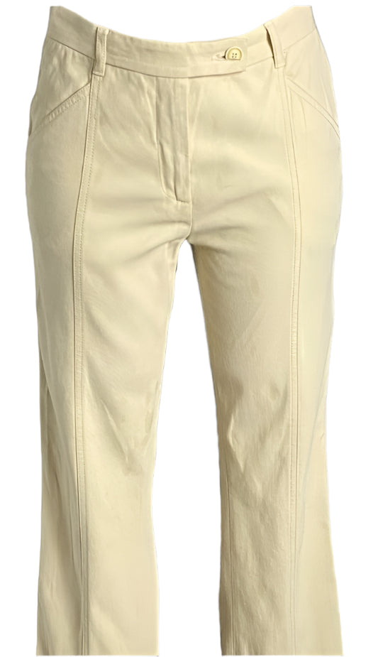 Moschino Yellow Cotton Trousers - Size UK8