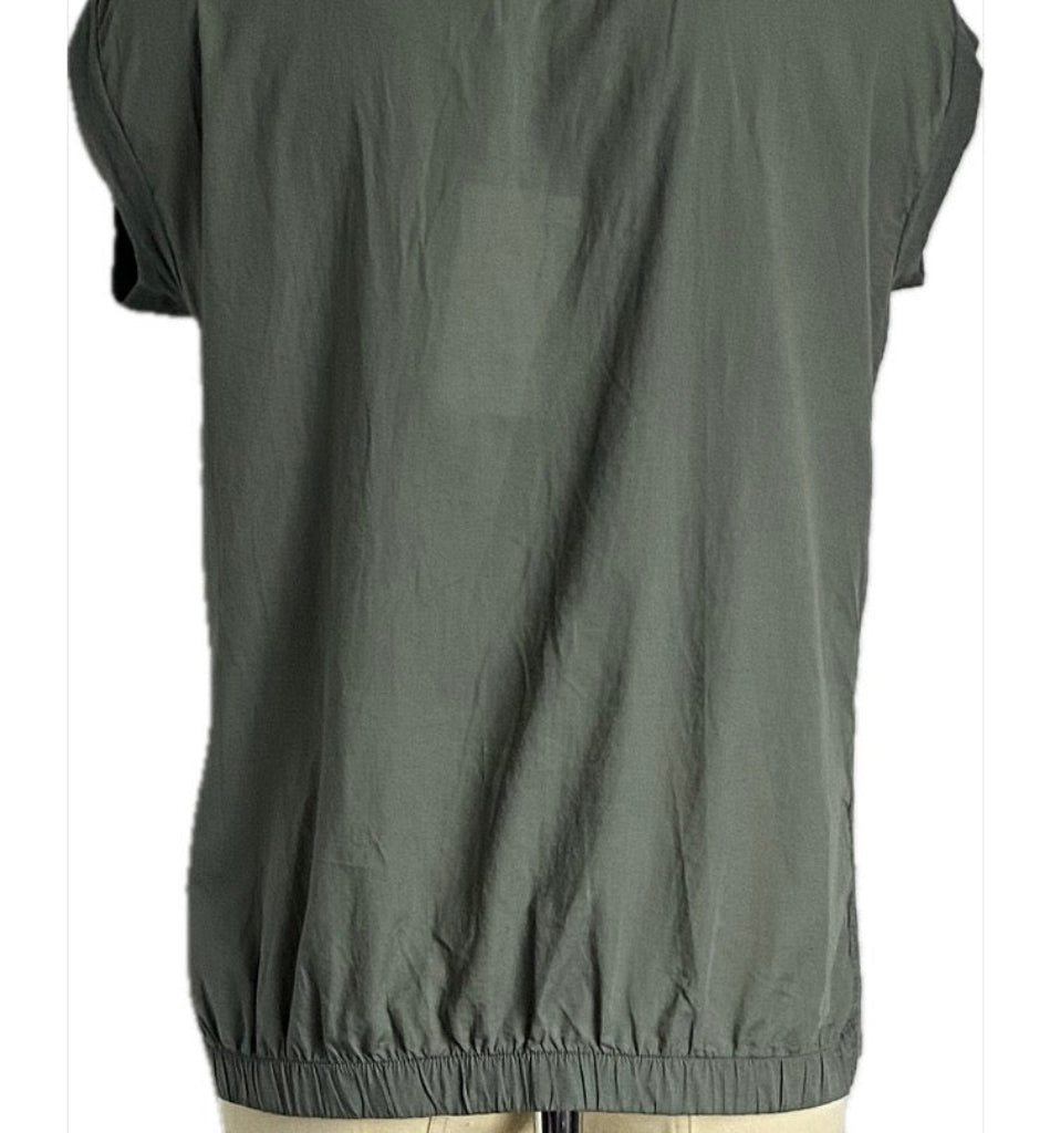 CHARLI Khaki Linen Top - Size UK8 - Rear