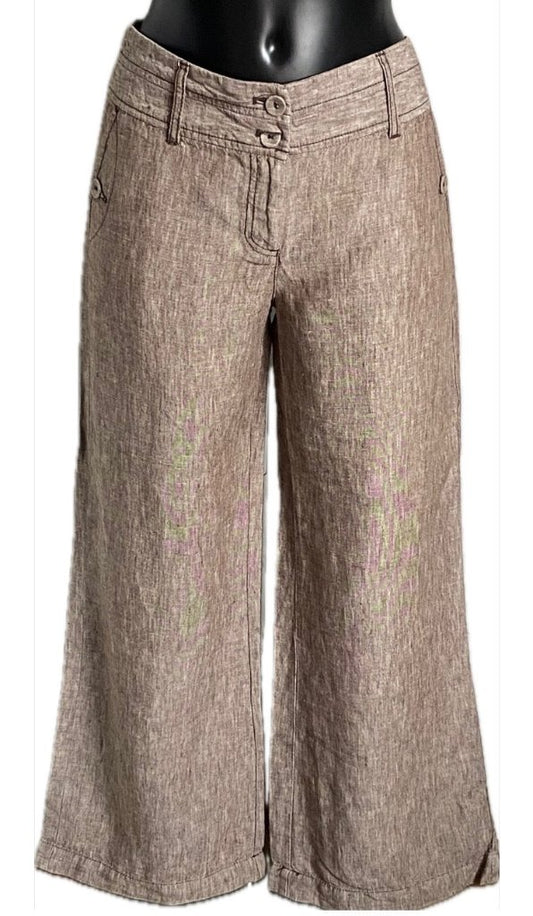 Monsoon Brown Linen Trousers - UK12